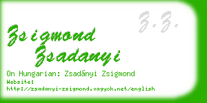 zsigmond zsadanyi business card