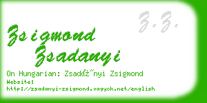 zsigmond zsadanyi business card